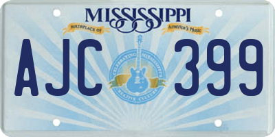 MS license plate AJC399