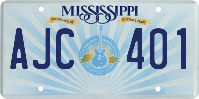 MS license plate AJC401