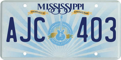 MS license plate AJC403