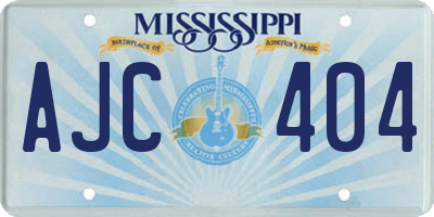 MS license plate AJC404