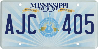 MS license plate AJC405