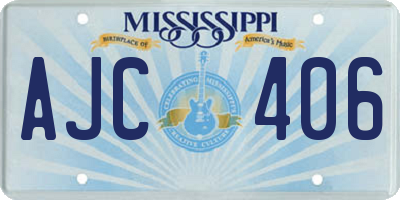 MS license plate AJC406