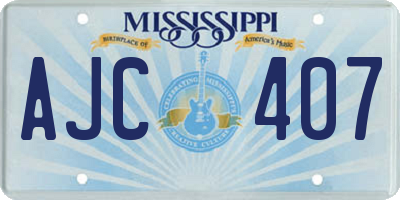 MS license plate AJC407