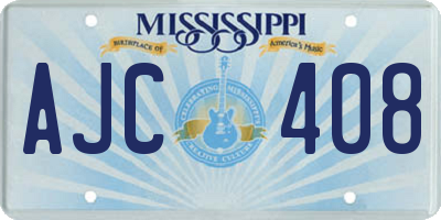MS license plate AJC408