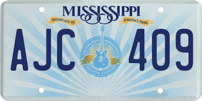 MS license plate AJC409
