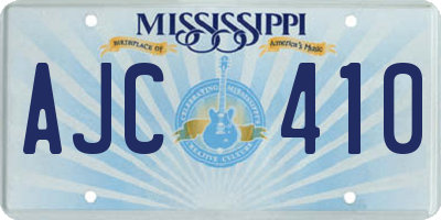 MS license plate AJC410