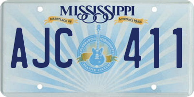 MS license plate AJC411