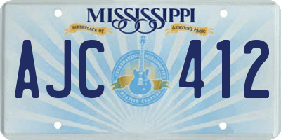 MS license plate AJC412