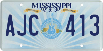 MS license plate AJC413