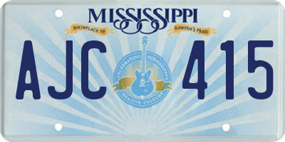 MS license plate AJC415