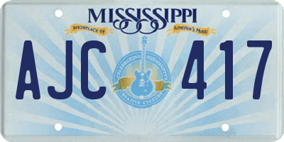 MS license plate AJC417