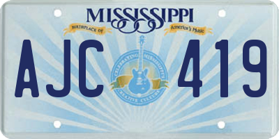 MS license plate AJC419