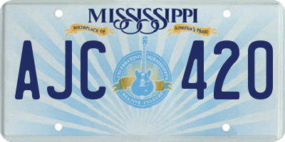 MS license plate AJC420