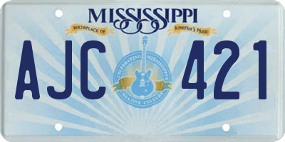 MS license plate AJC421
