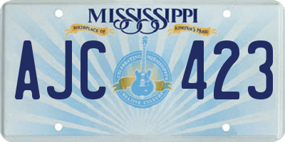 MS license plate AJC423