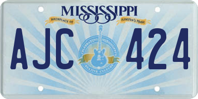 MS license plate AJC424