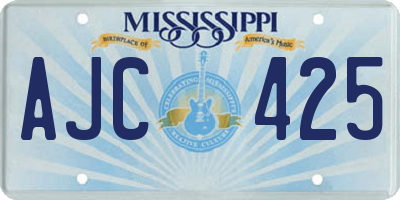 MS license plate AJC425
