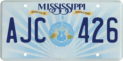 MS license plate AJC426