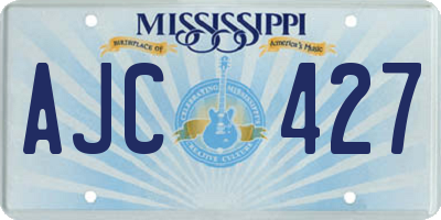 MS license plate AJC427