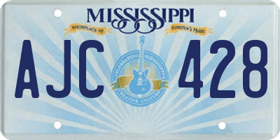 MS license plate AJC428