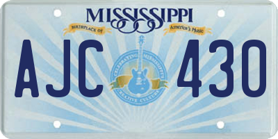 MS license plate AJC430