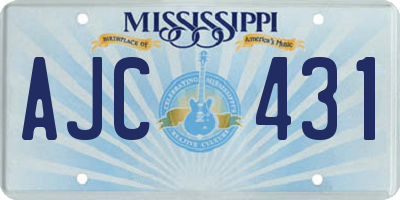 MS license plate AJC431