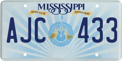 MS license plate AJC433