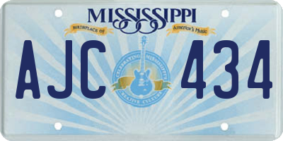 MS license plate AJC434