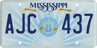 MS license plate AJC437