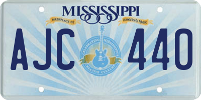 MS license plate AJC440