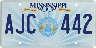 MS license plate AJC442