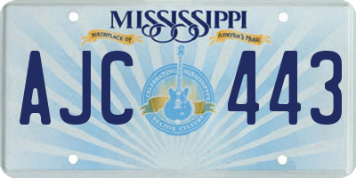 MS license plate AJC443