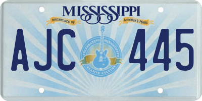 MS license plate AJC445