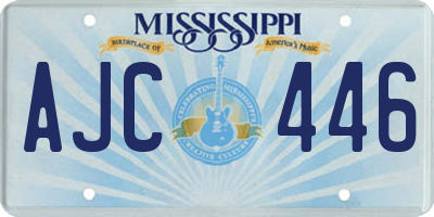MS license plate AJC446