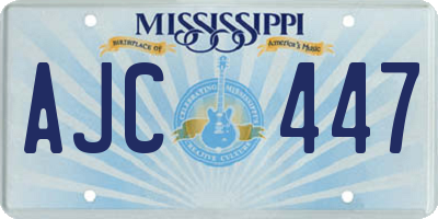 MS license plate AJC447