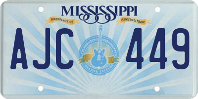 MS license plate AJC449