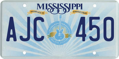 MS license plate AJC450