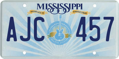 MS license plate AJC457