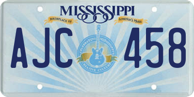 MS license plate AJC458