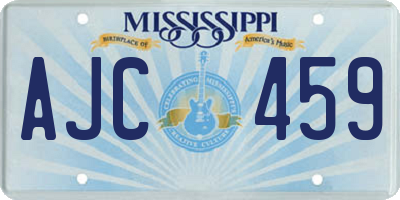 MS license plate AJC459