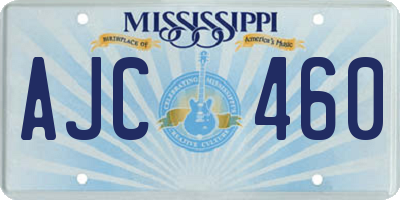 MS license plate AJC460