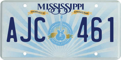 MS license plate AJC461