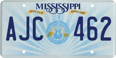MS license plate AJC462