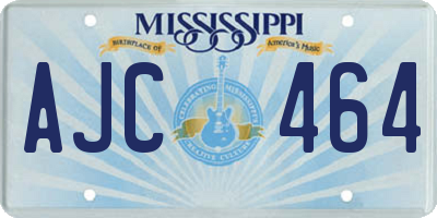 MS license plate AJC464