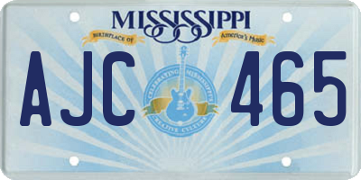MS license plate AJC465