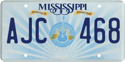 MS license plate AJC468