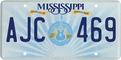 MS license plate AJC469