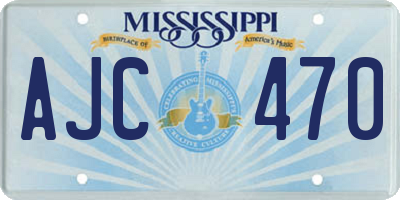 MS license plate AJC470
