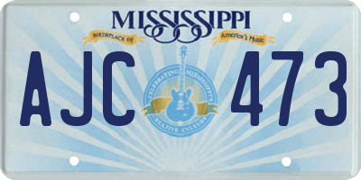 MS license plate AJC473