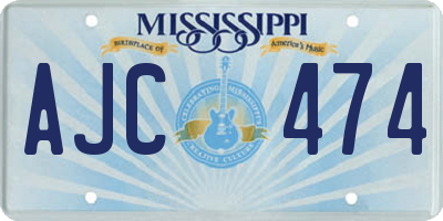 MS license plate AJC474